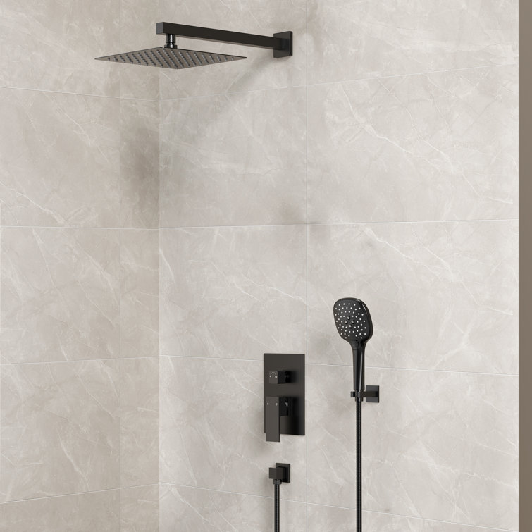 RainfallCascade 10" High-Pressure Balanced Shower System with 3-Setting  Hand Shower