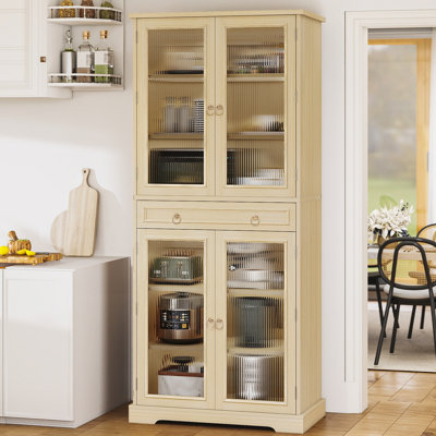 72" Kitchen Pantry Cabinet With Drawers, Tall Kitchen Pantry Storage Cabinet With Doors And Adjustable Shelves, Wood Food Storage Cabinets, Freestand by Breakwater Bay