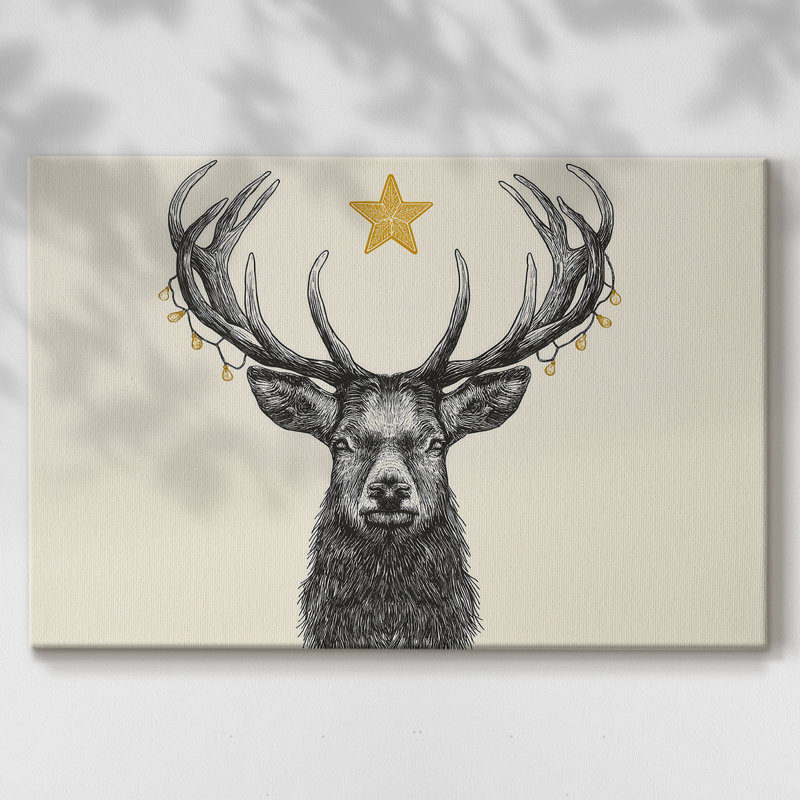 Tinsel-Gold Snow at Dawn-Premium Gallery Wrapped Canvas, 24" H x 36" W