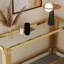 Top And Bottom Double Layer Tempered Glass Console Table And Mirror Finished Stainless Steel Frame