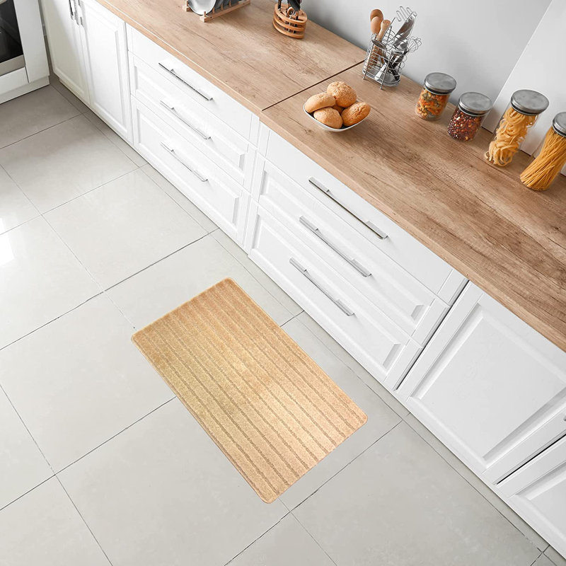 Tapis de cuisine, Rectangle 1 pi 5 po x 2 pi 8 po, Beige clair