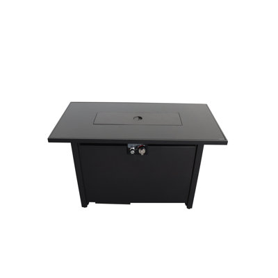 Steel Outdoor Fire Pit Table, 25" H X 42" W, Black, Cozy Warmth Heating Relaxing