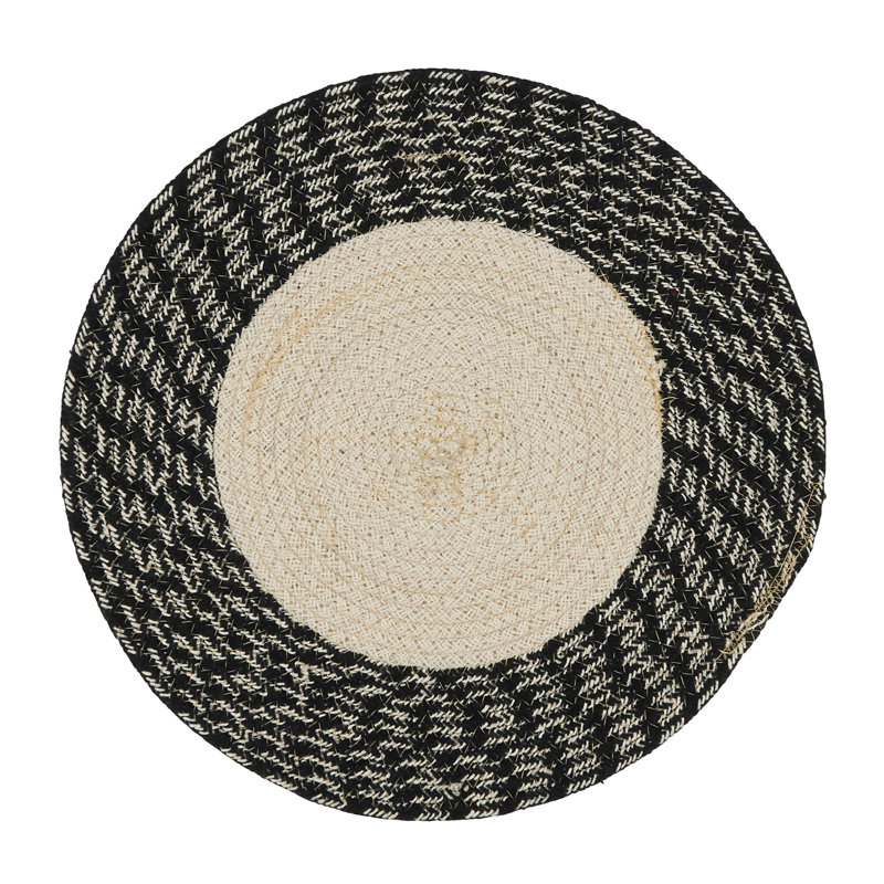 Ensemble de napperons en coton 4 pièces, Noir