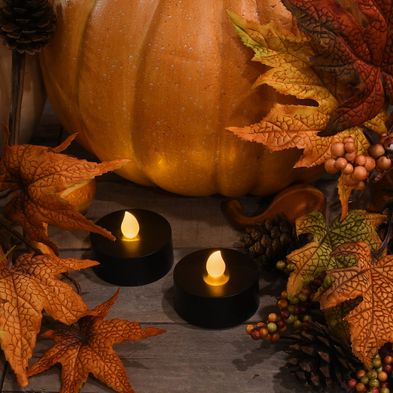 Extra Large Battery Operated Tea Lights with Remote Control, Black