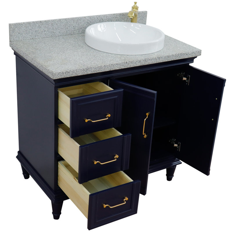 Ensemble de meuble-lavabo simple 37 po Levens, Bleu