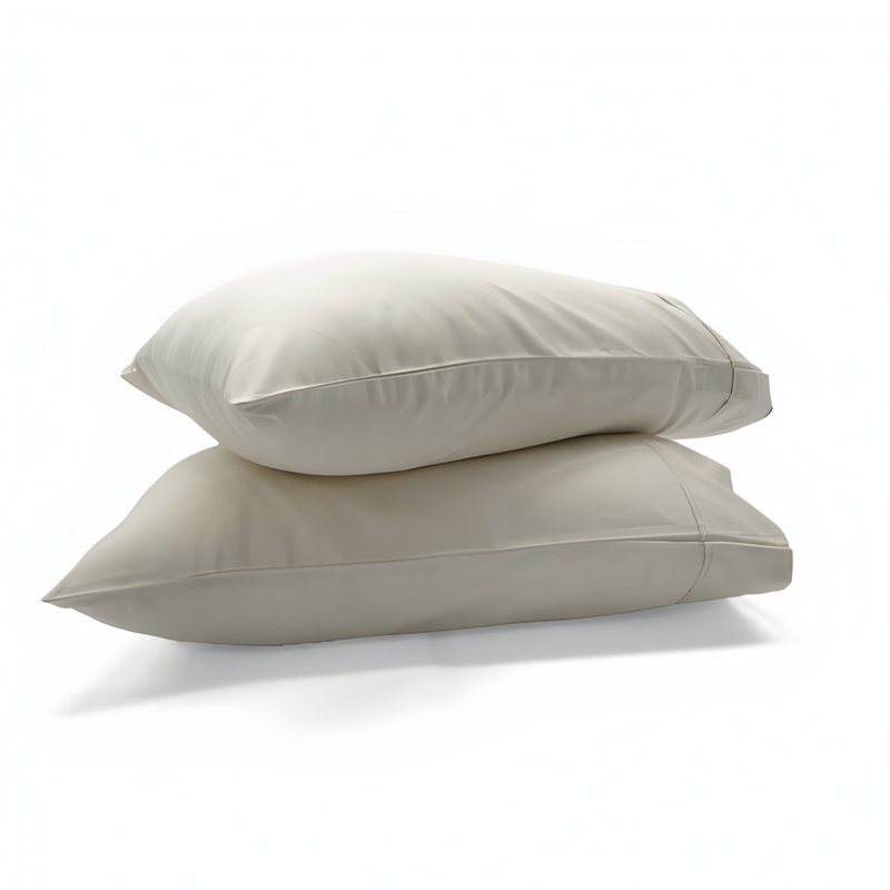 Ensemble de 2 taies d'oreiller en coton 300TC Percale, H 20 po x l 36 po, Uni ivoire