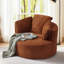 Fauteuil demi-tonneau rembourré en velours côtelé 49 po Lozena, chaise longue à compression ronde surdimensionnée, aucun assemblage requis-762915071-742205701