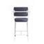 Ensemble de chaises à hauteur de comptoir en tissu gris et blanc (ensemble de 2)