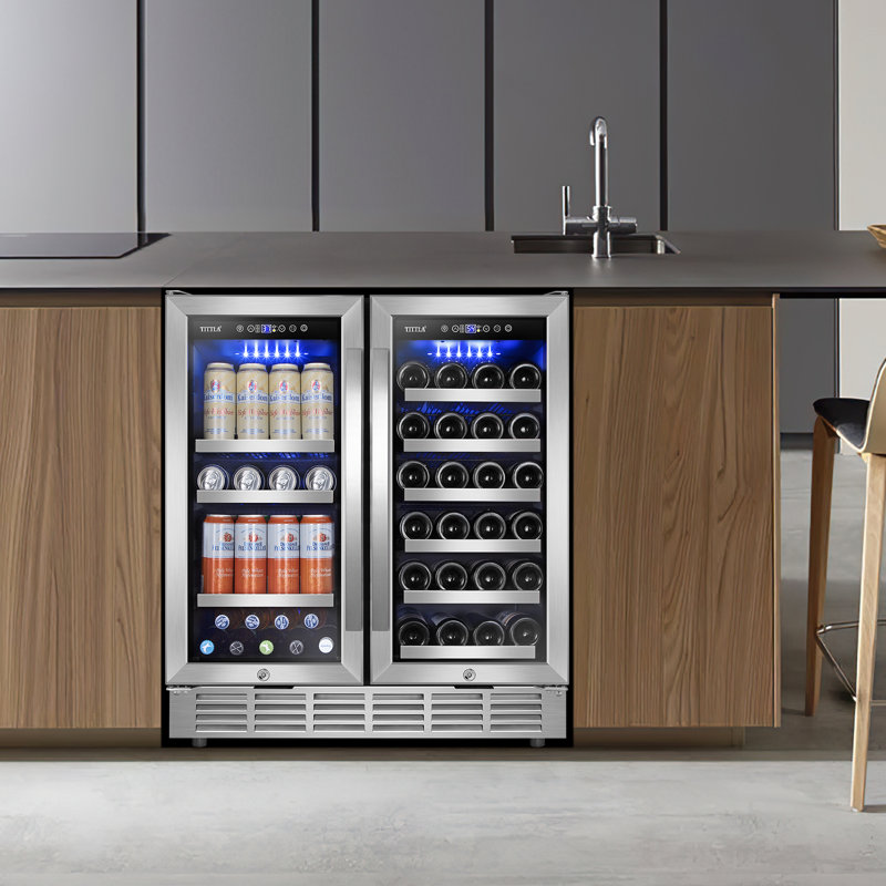 30" Stainless Steel Dual Zone Wine and Beverage Refrigerator