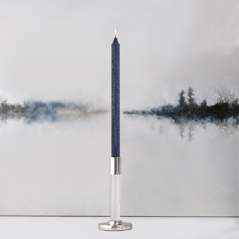Timberline Arista Dinner Unscented Taper Candle, 9" H x 0.88" W x 0.88" D, Abyss