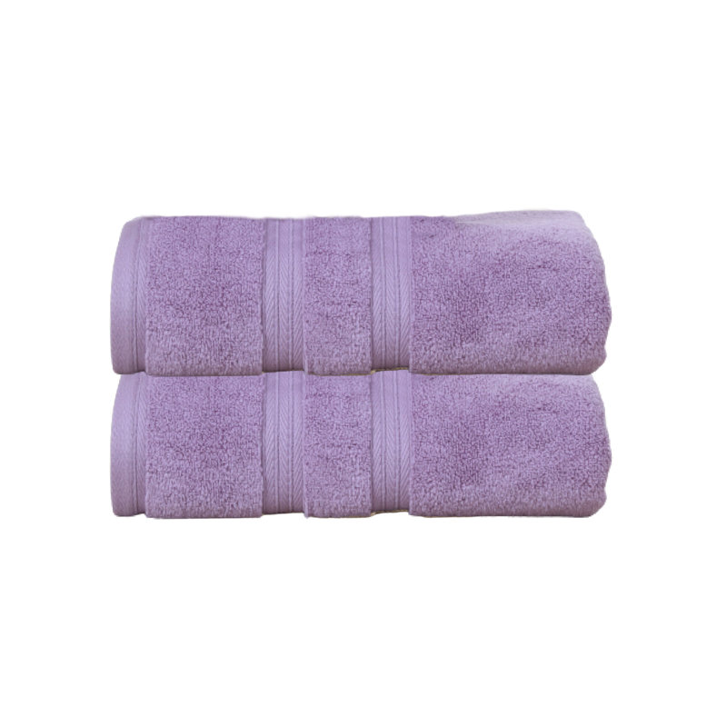 Elegance Essentials 550GSM 100% Cotton Zero Twist Super Absorbent Bath Towel (Set of 2) - 27"x54", Purple