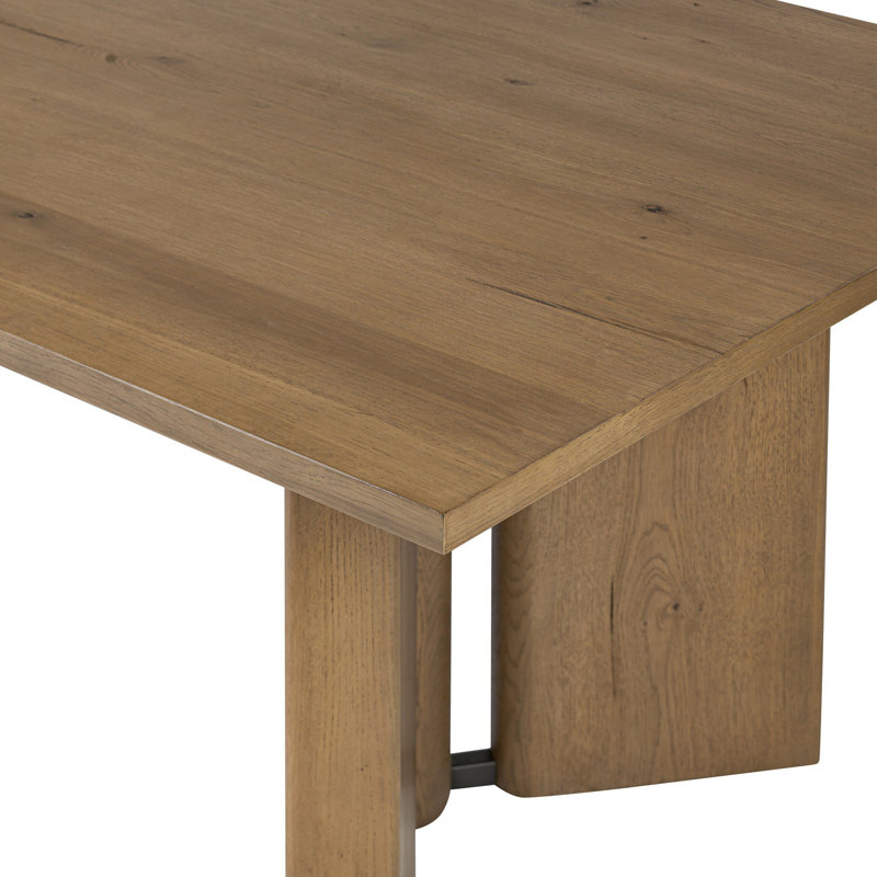 Huxley Dining Table 84"-Smoked Black, 30" H x 42" D x 42" W, Rubber Light Oak