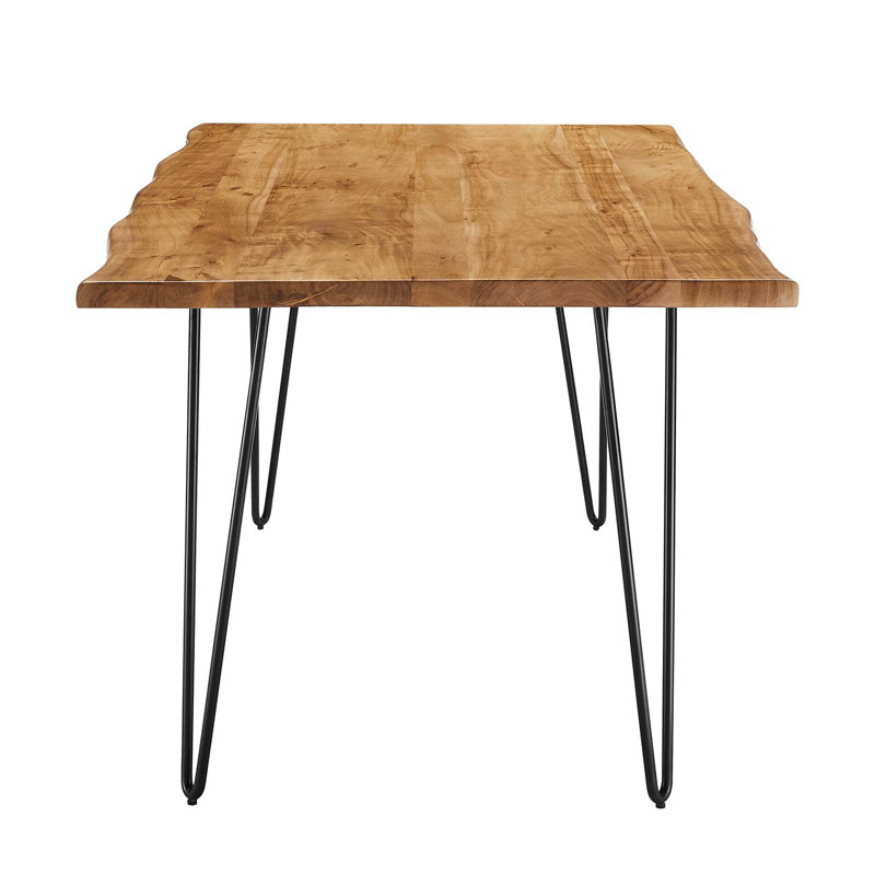 Ardor 60" Live Edge Acacia Wood Dining Table with Black Metal Legs