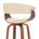 Chagnon Swivel Counter or Bar Height Bar Stool with Arms and Open Back in Faux Leather, Wood
