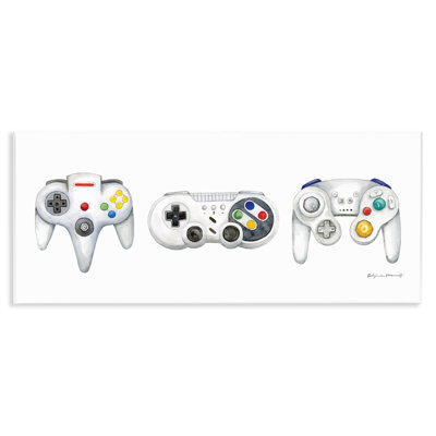 Vintage Video Game Controllers by Stephanie Workman Marrott - Graphic Art