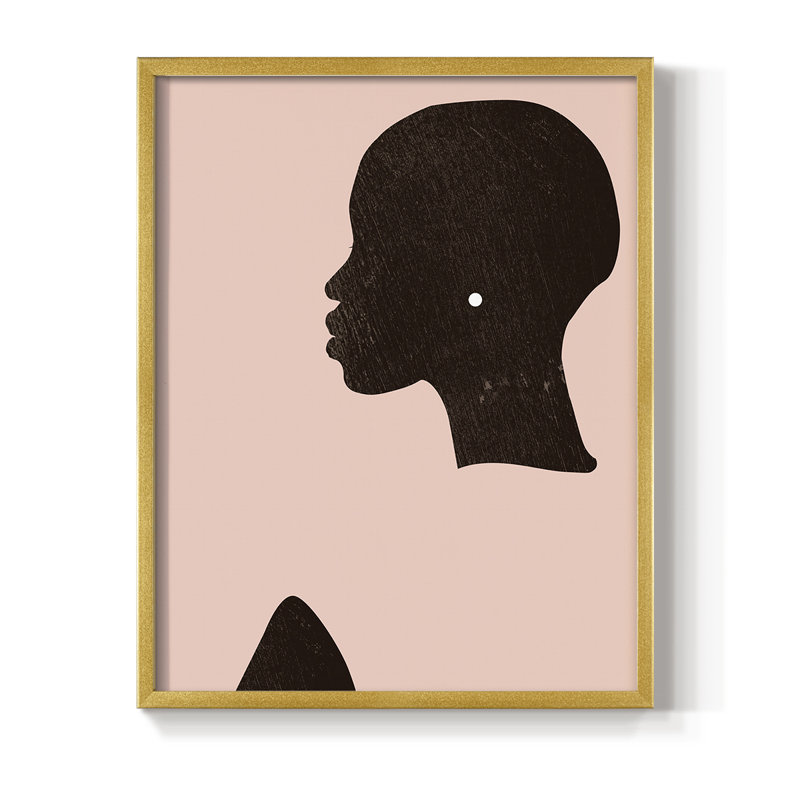 «Pink Silhouette I», reproduction encadrée - bois massif, H 14 po x l 11 po