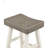 Transitional Design Bar Stools Set Of 2, White And Coffee Finish, Solid Rubberwood For Casual Dining, Bar Stool-529158147-529158145
