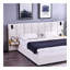 Très grand lit plateforme tapissier hydraulique en velours avec 2 tablettes, 2 lampes de lecture et port USB, beige-419364870