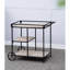 Chariot-bar moderne avec 3 cadres en bois et en métal noir, 32,3 x 15,7 x 26,8, 32,3 x 15,7 x 26,8 po supportant trois sections de rangement élégantes
