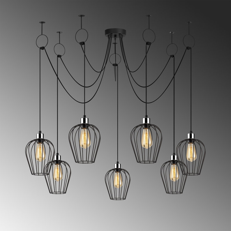Luminaire suspendu géométrique à 7 lumières
