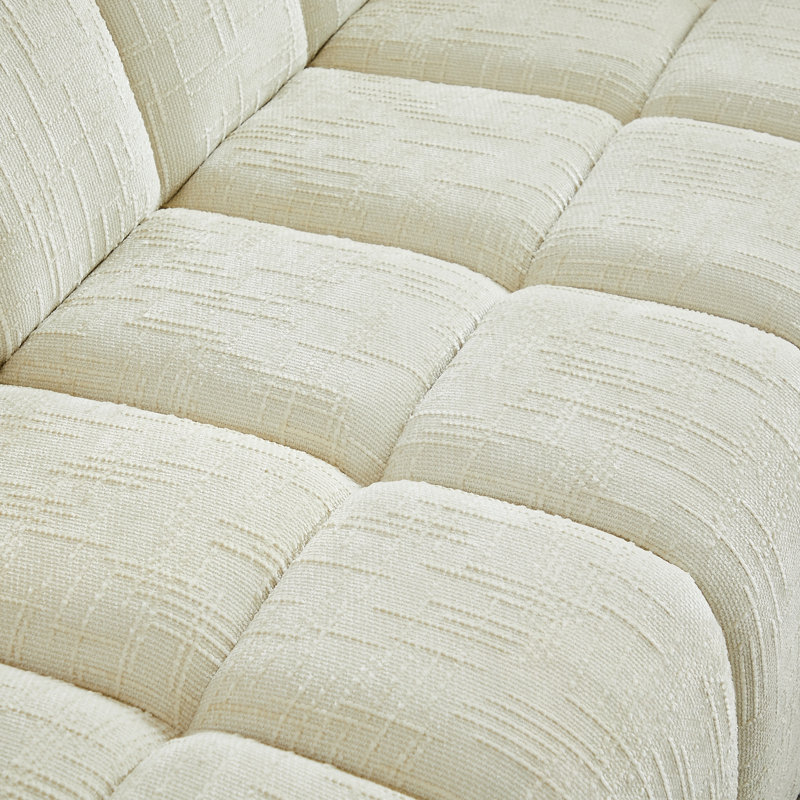 Canapé en chenille avec coussin moelleux, Beige