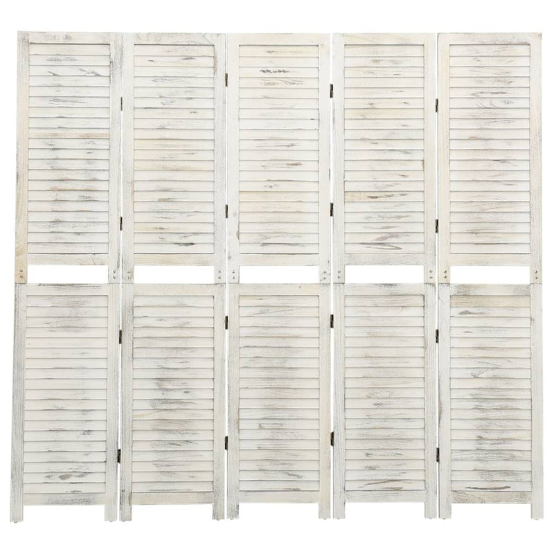 Gracie Oaks Room Divider Solid Wood, Grey, 5