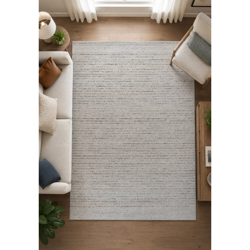 Tapis en polypropylène ivoire, doré, vert, rouille, gris et gris anthracite Granada Liora, Rectangle 5'3" x 7'6"