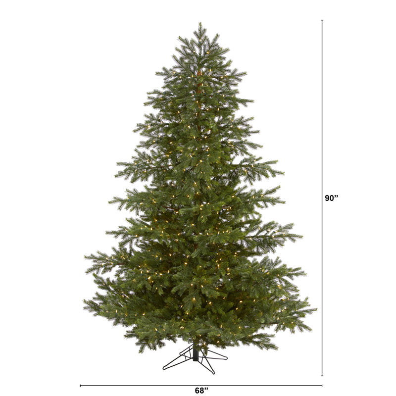 7.5' Lighted Artificial Spruce Christmas Tree