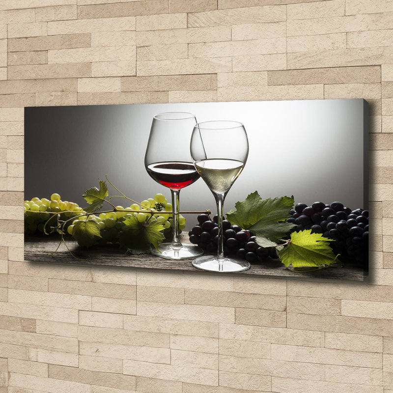 Wine And Grapes - No Frame Print on Canvas
