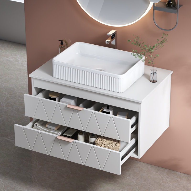 Meuble-lavabo mural 31,5 po avec lavabo en céramique