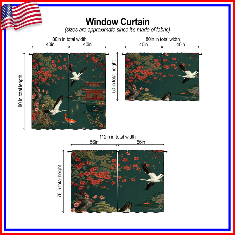 Rideaux japonais obscurcissant et obscurcissant - 2 panneaux japonais, 80in x 82in - 2 panels, Sheer