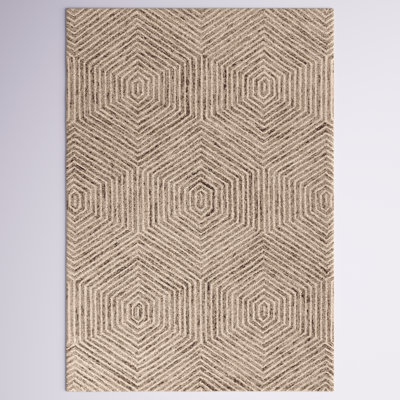 Natalee Ocean Handmade Hooked Wool Ivory Grey/Beige Are Rug