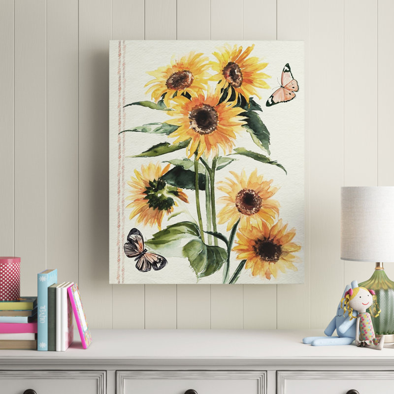 Automne tournesols I - reproduction d'art sur toile, H 30 po x l 24 po x P 1,25 po, Toile tendue