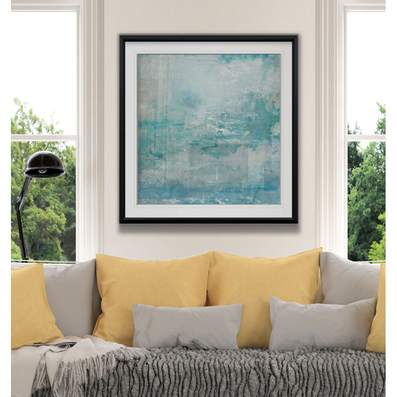 Aqua Skies - reproduction d'art, H 16 po x l 16 po x P 1,5 po, Cadre noir