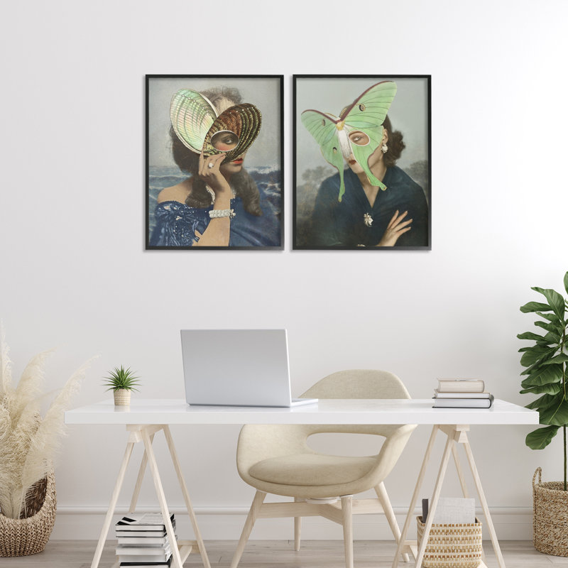 «Naturalist Women Portraits», ensemble de 2 giclées encadrées, design par Victoria Barnes, H 20 po x l 16 po