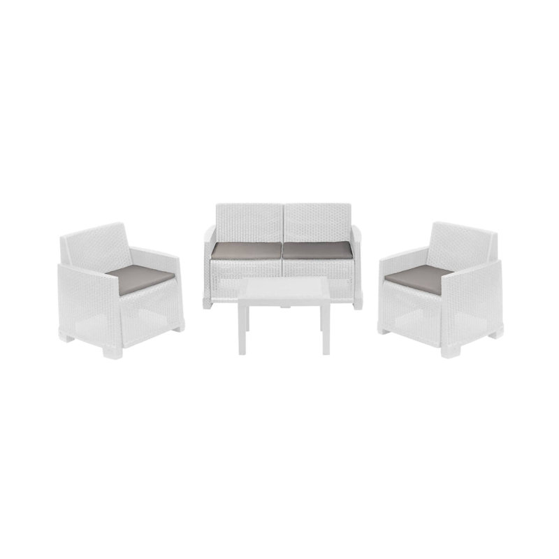 Alvada Rectangular 2 - Person 66cm L Outdoor, White