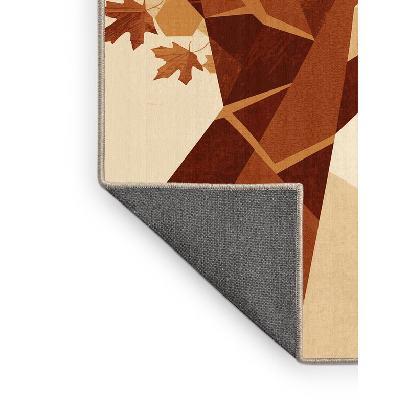 Tapis à motif géométrique beige moelleux et moelleux en érable Scott, 2 x 5