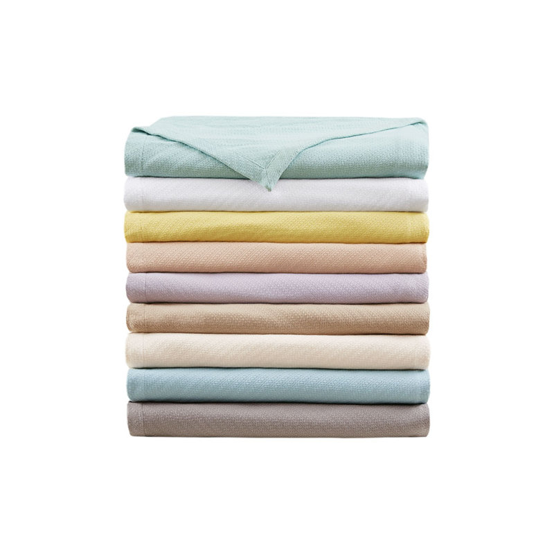 Gracie Mills Janette Ring Spun Cotton Blanket, Blue, Twin