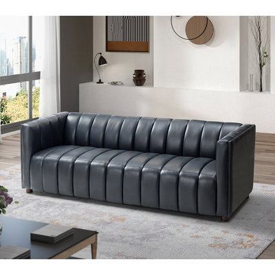 Canapé moderne en cuir véritable 83 po Ulysses