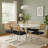 Modern Linen Dining Chairs Set Of 6, Rattan Back & Chrome Base,Black-968235999