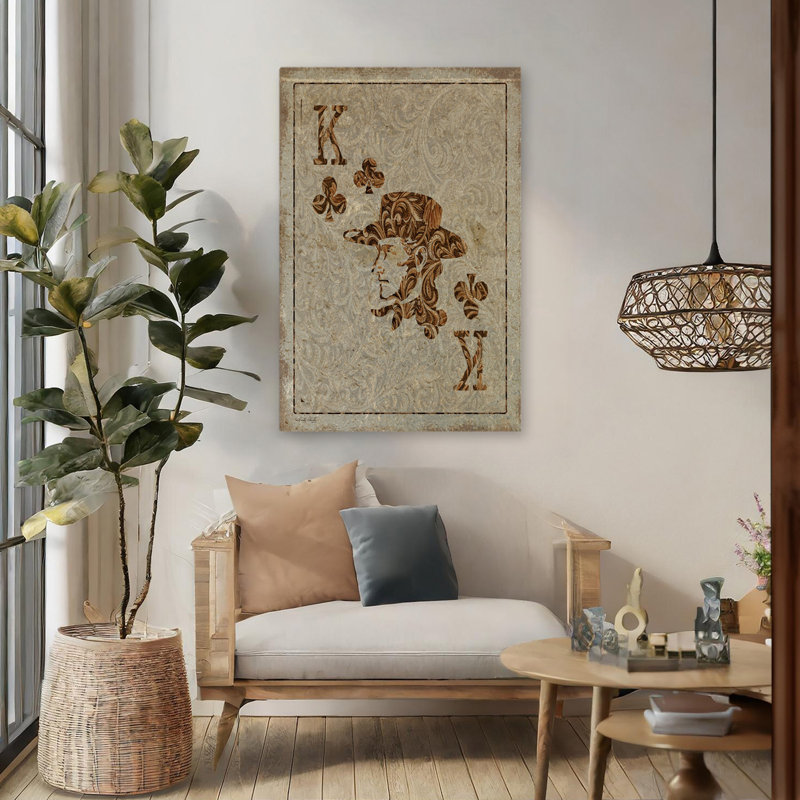 Old Wild West King - Art contemporain de cartes à jouer, H 48 po x l 32 po