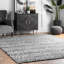 Tapis rayé ivoire et gris claire à motif de chevrons tissé à plat pour l'intérieur et l'extérieur Kallye-1845624918