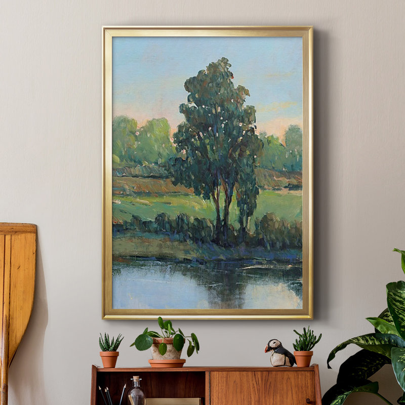 " Tree By The Riverbank I ", Gold Framed, 30.5" H x 22.5" W x 1" D