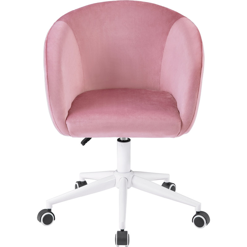 Wade Logan Decoste Velvet Office Chair, Pink