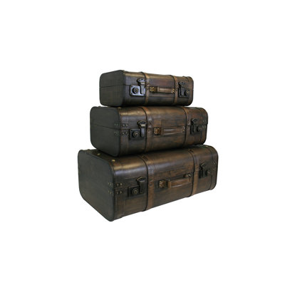 Ensemble de coffre valise en bois 3 pièces Mankin