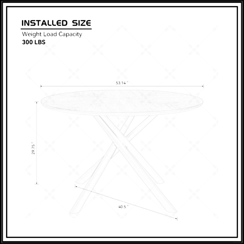 Table basse 53,14 po, 29,75 po H x 53,14 po L x 53,14 po l, Noyer