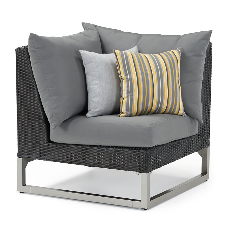 Sameko Outdoor 4 - Piece Conversation Set, Brown, Charcoal Grey Sunbrella®