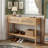 Boho Rattan Console Table, 2 Smooth Silent Drawers & Spacious Open Bottom Storage Shelf, Scratch-Resistant Finish & Anti-Tip Design, Fits Entryway, Living Room