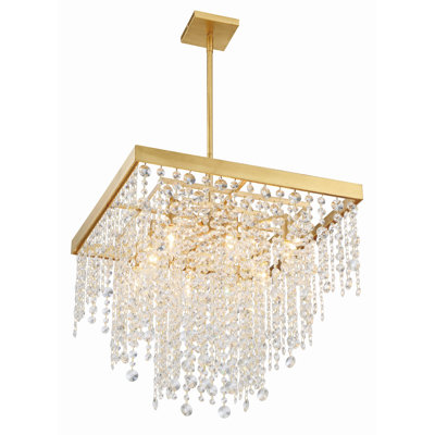 Lustre à plusieurs niveaux avec accents en cristal 8 lumières unique Howden