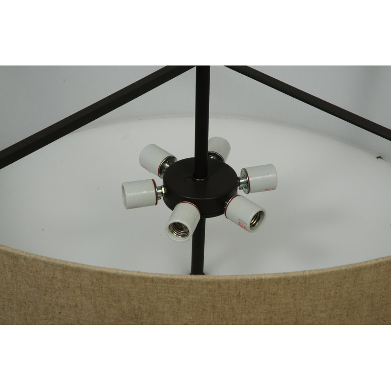 Lustree tambour 6 lumières unique Cilindro Textrene